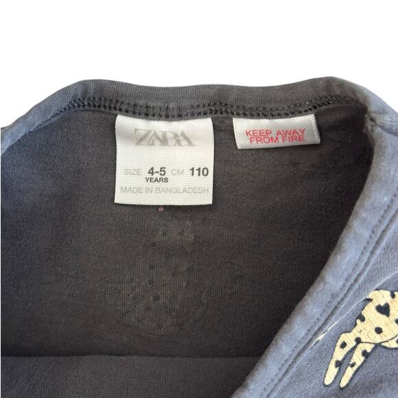 ZARA Girls Gray Leopard Top Size 4-5y - Picture 3 of 4